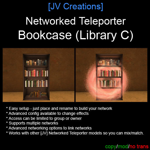 Secret Bookcase (Library C) Networked Teleporter - Easy Setup