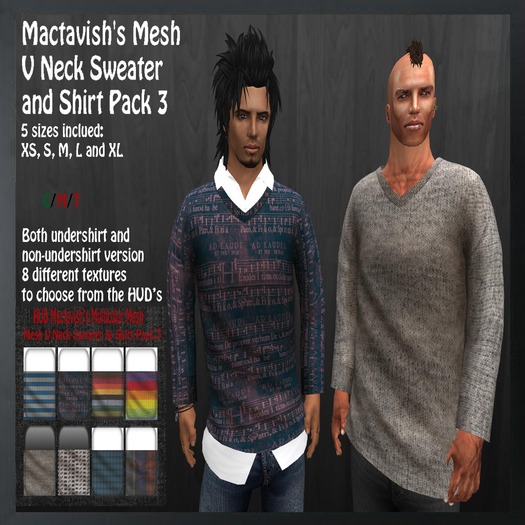 Mactavish's Mesh V Neck Sweater and Shirt Pack 3