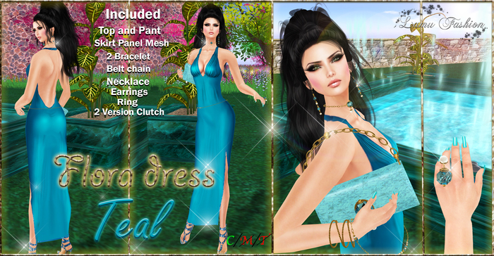 -Lamu Fashion-Dress Flora *TEAL* !DISCOUNT!