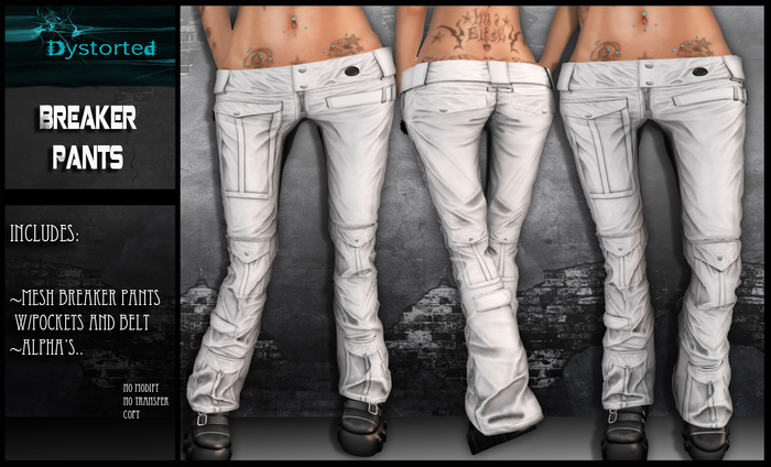 .:Dystorted:. Women's Breaker Pants White -[Box]