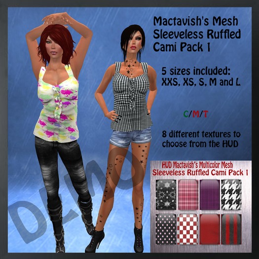 Mactavish's DEMO Mesh Sleeveless Ruffled Cami Pack