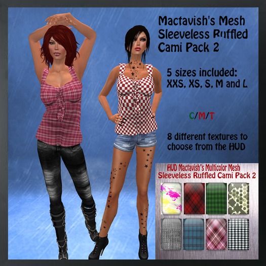 Mactavish's Mesh Sleeveless Ruffled Cami Pack 2