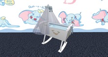 ANIMATED CANOPY CRIB - BABY BOY