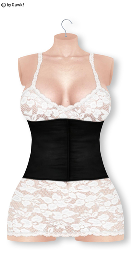 Gawk! White Lace Dress - Black Corsage | BoM