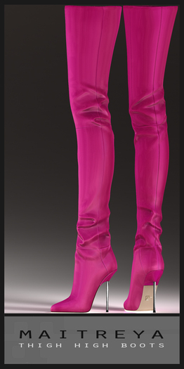 Maitreya Thigh High Boots - Hot Pink Patent