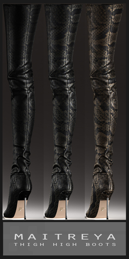 Maitreya Thigh High Boots - Snake Trio-Pack