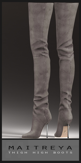 Maitreya Thigh High Boots - Nude Suede
