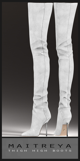 Maitreya Thigh High Boots - Snow Suede