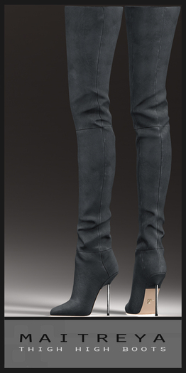 Maitreya Thigh High Boots - Slate Suede