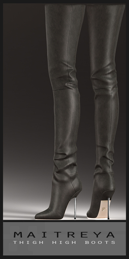 Maitreya Thigh High Boots - Taupe Leather
