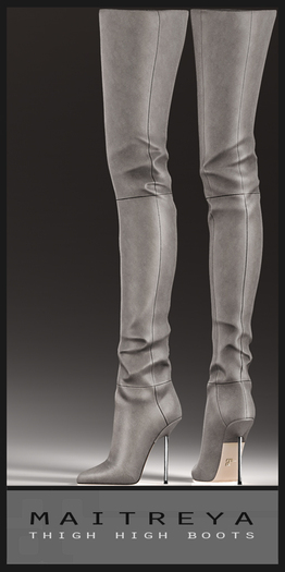 Maitreya Thigh High Boots - Pearl Leather