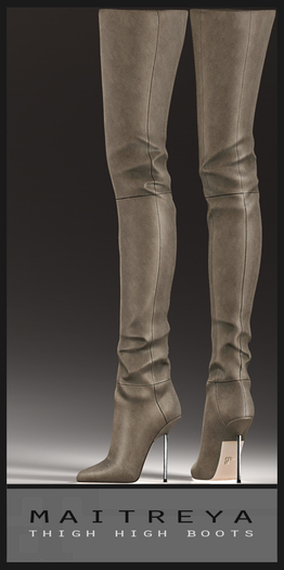 Maitreya Thigh High Boots - Tan Leather
