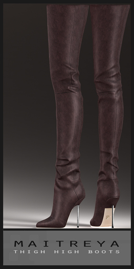 Maitreya Thigh High Boots - Oxblood Leather