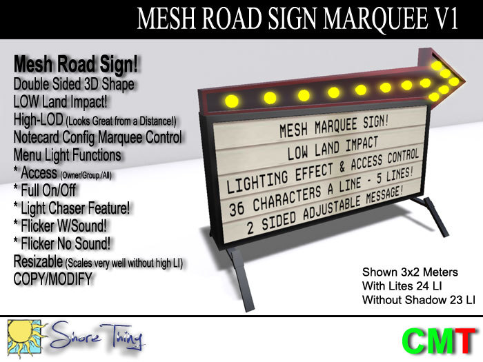 Sign - Road Sign Mesh Marquee V1