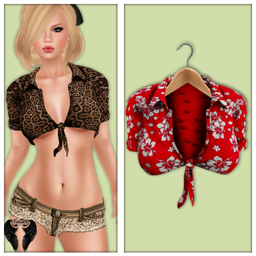**Fallen* NaughtyLittleShirt-Hawaii Red