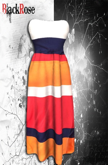 BlackRose Strapless Bandeau Maxi Dress Color Block