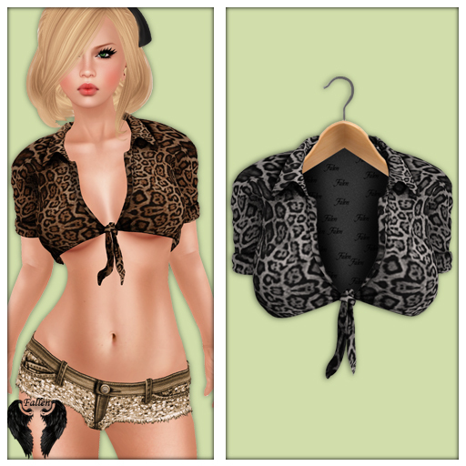 **Fallen* NaughtyLittleShirt-WhiteLeopard