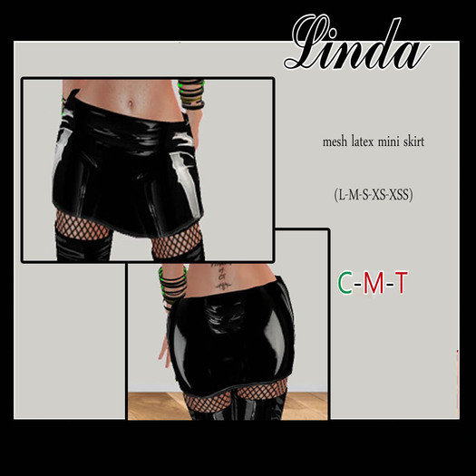 *SA*  (Black) Linda Latex Skirt (Bag)