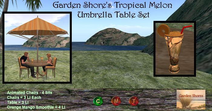 GS Blue Lagoon Umbrella Table Set