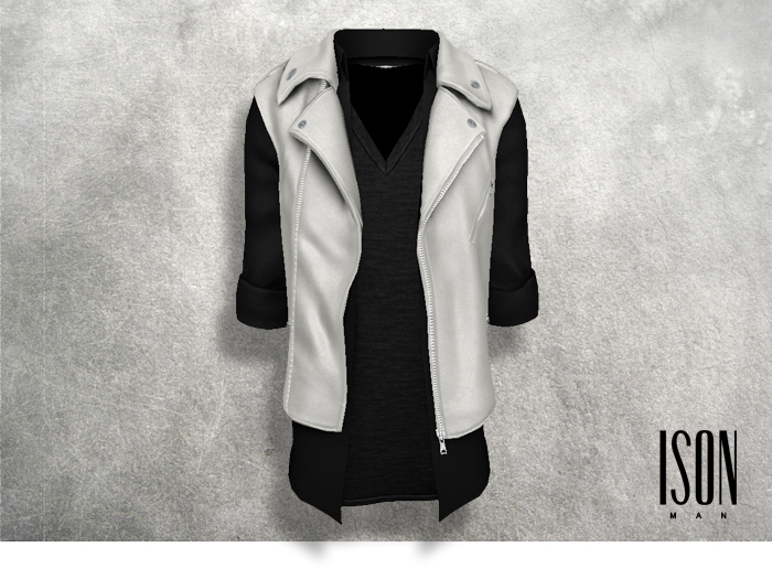 ISON MAN - leather biker vest (white)