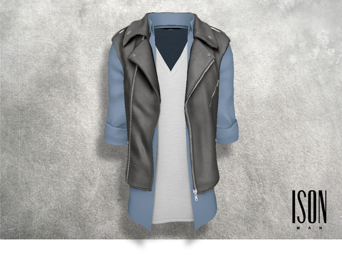 ISON MAN - leather biker vest (gray)