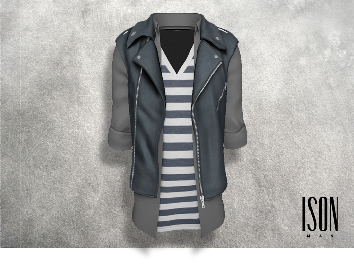 ISON MAN - leather biker vest (slate)