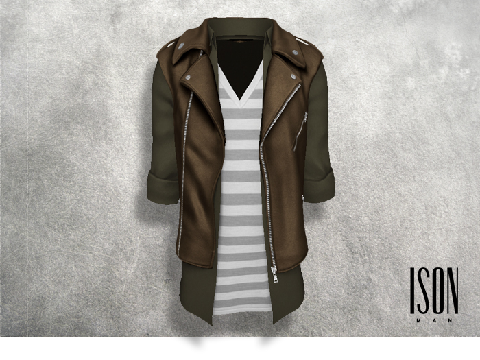 ISON MAN - leather biker vest (brown)