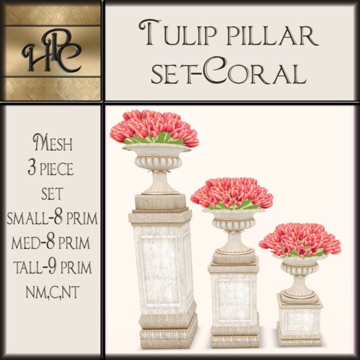 Tulip Pillar Set- Boxed Coral