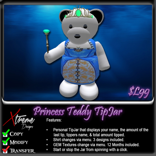 Princess Teddy Tipjar v1.0 [BAG]