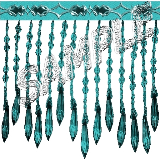 Beads seablue with deco gems trim - texture