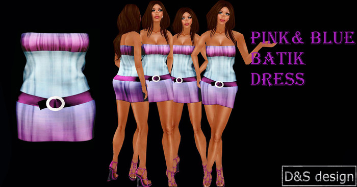 D&S design batik blue & pink dress