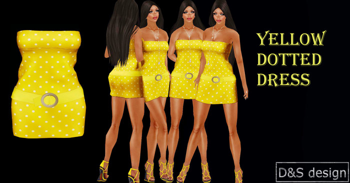 D&S design yellow dotted dress