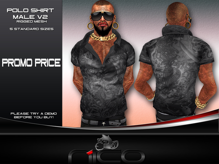 N1CO Polo Shirt Male V2 (mesh) BAGGED