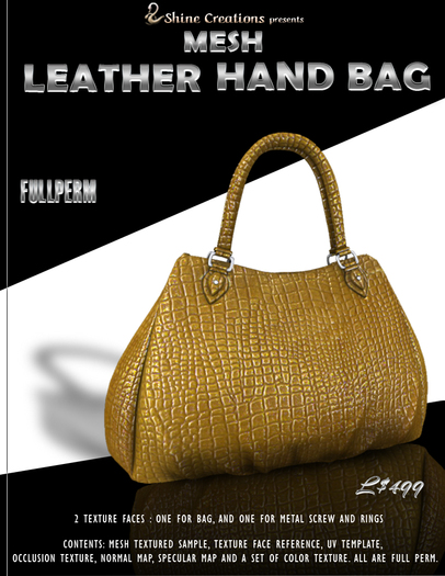 Mesh Leather Hand Bag Pack