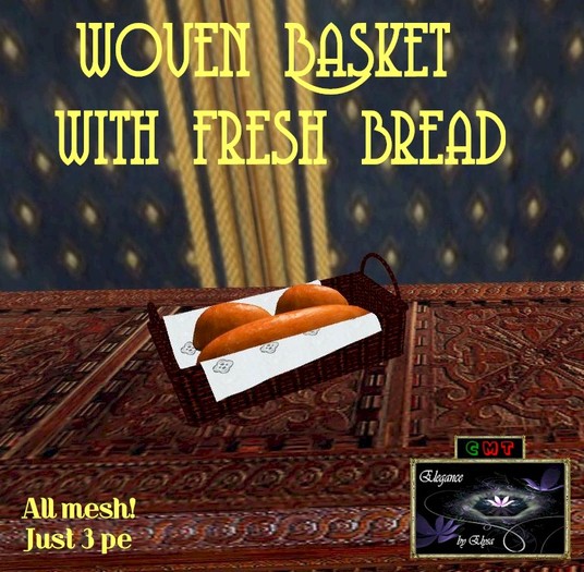 Elegance Bread Basket w/2 Loaves (yellow-dk) (boxed)
