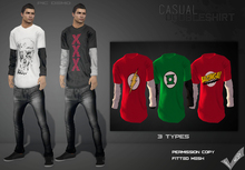 [ Casual FITTED DoubleShirt ] 3 Types Falsh/bazinga/lantern