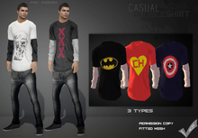 [ Casual FITTED DoubleShirt ] 3 Types heroi