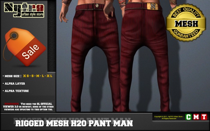 $$ - NyTrO - $$ RIGGED MESH H2o Stripped Pant RED Urban Style NEW 2013....!!!! (Box)