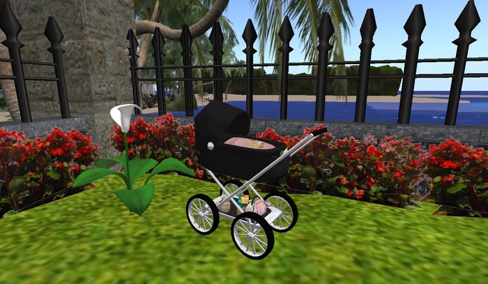 NEWBORN SINGLE PRAM  - Girl - Black & white dots