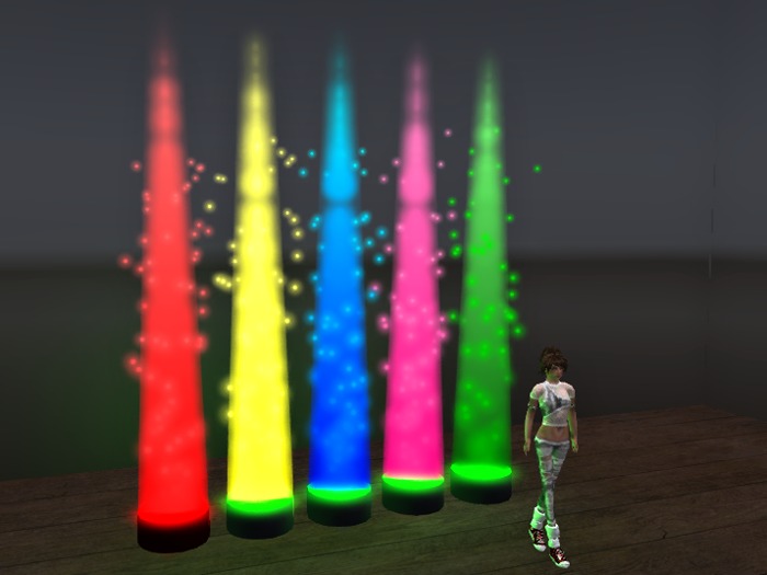 colored particles fountain COLOR