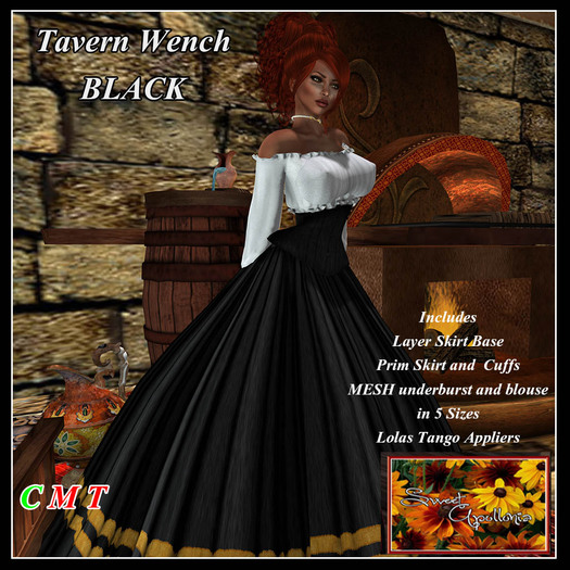 *SA* Tavern Wench Black with Lolas and PhatAzz Appliers  (BAG)