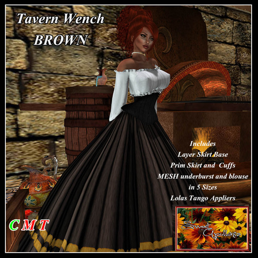 *SA* Tavern Wench Black with Lolas and PhatAzz Appliers  (BAG)