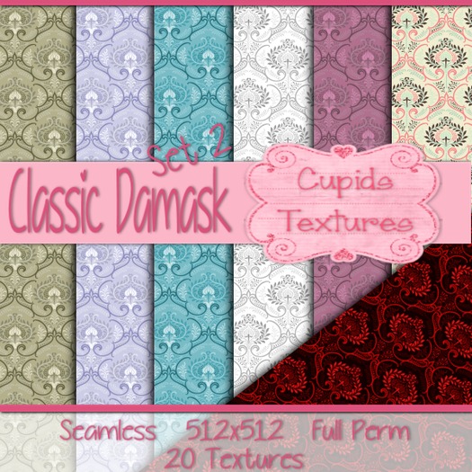 *Cupids Textures * 20 CLASSIC DAMASK SET 2