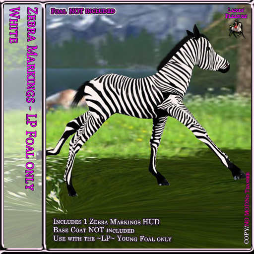 ~LP~ Young Foal Zebra Texture HUD BOXED White Stripes