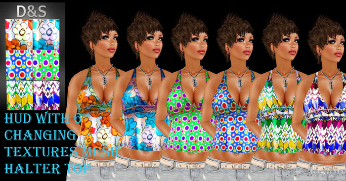 D&S design HUD WITH 6 CHANGING TEXTURES MESH HALTER TOP