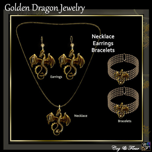 C&F Peacock / Gold Jewelry Set