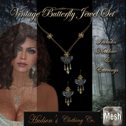 Vintage Butterfly Jewel Set MESH*COPY*~Candace Hudson
