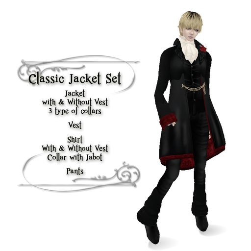 ::NiCo:: ClassicJacket Set DeepRed - Gothic/Vampire Outfit for Men