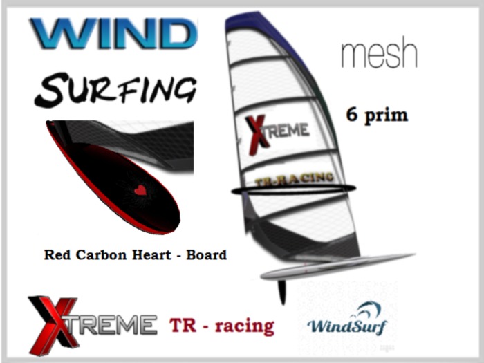Second Life Marketplace - Windsurfer Red Carbon Heart XTREME TR-racing box