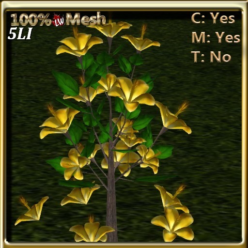 LW_ Hibiscus Tree Mesh Silk Yellow